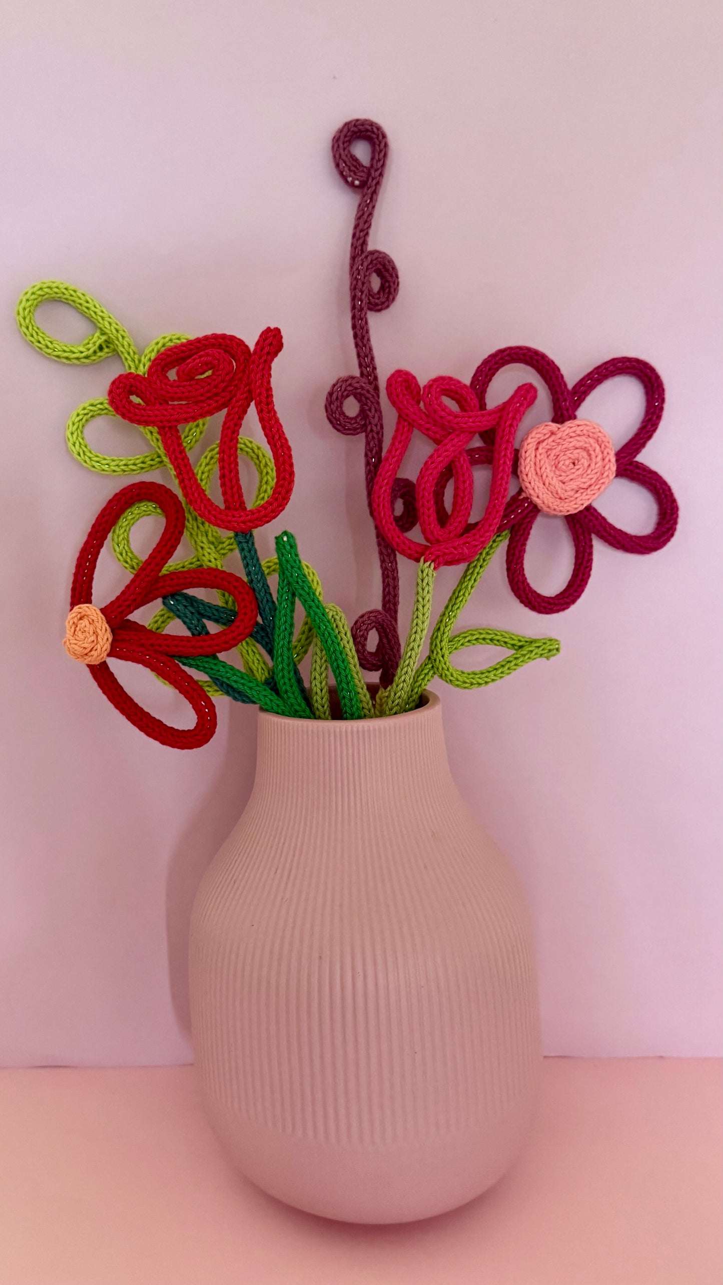 Handmade Wire-Knit Flowers - perfect for 2nd Anniversary Cotton Gift.