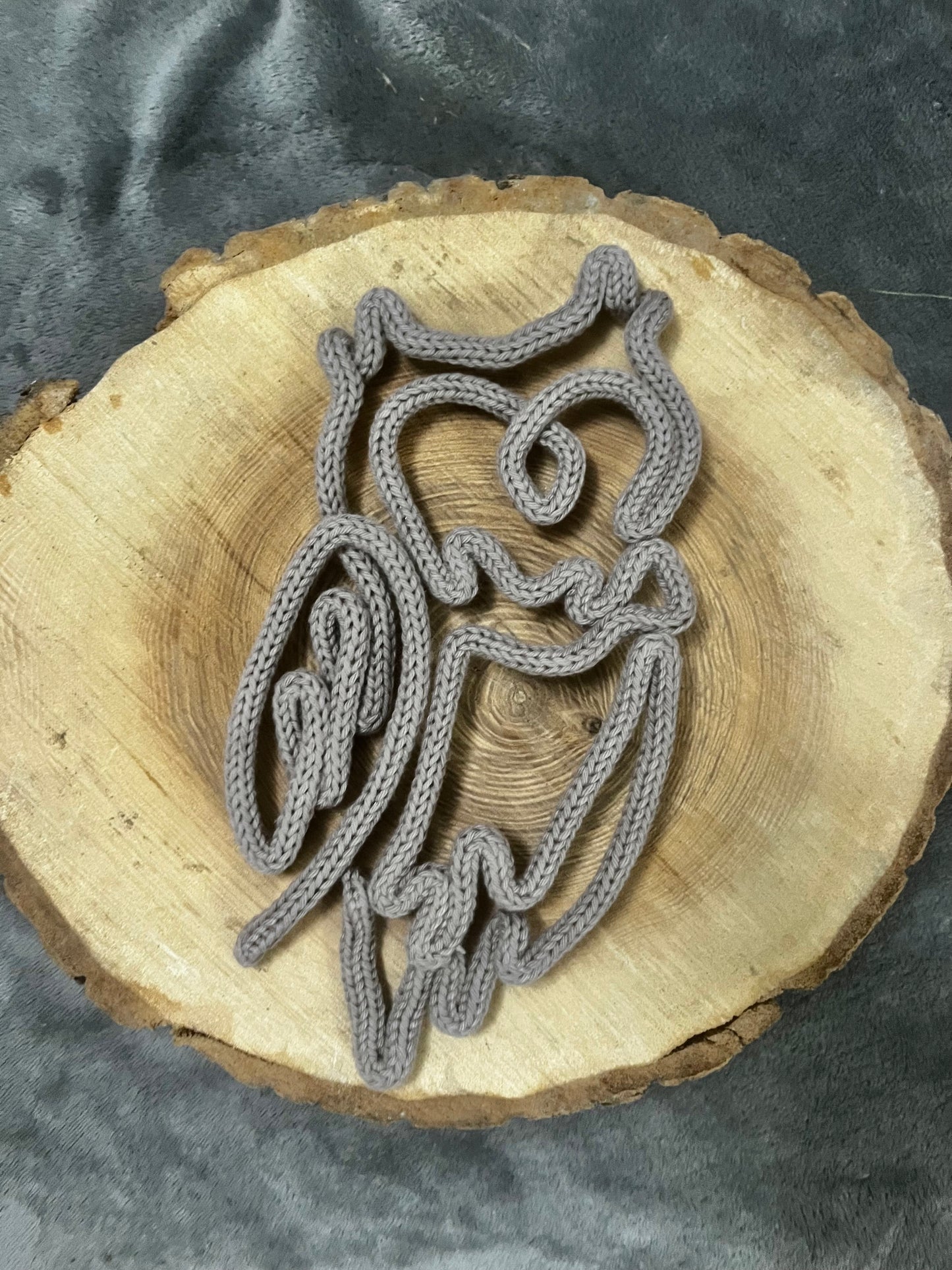 Handmade Owl Knitted Wire Wall Art - Woodland Theme Nursery Decor
