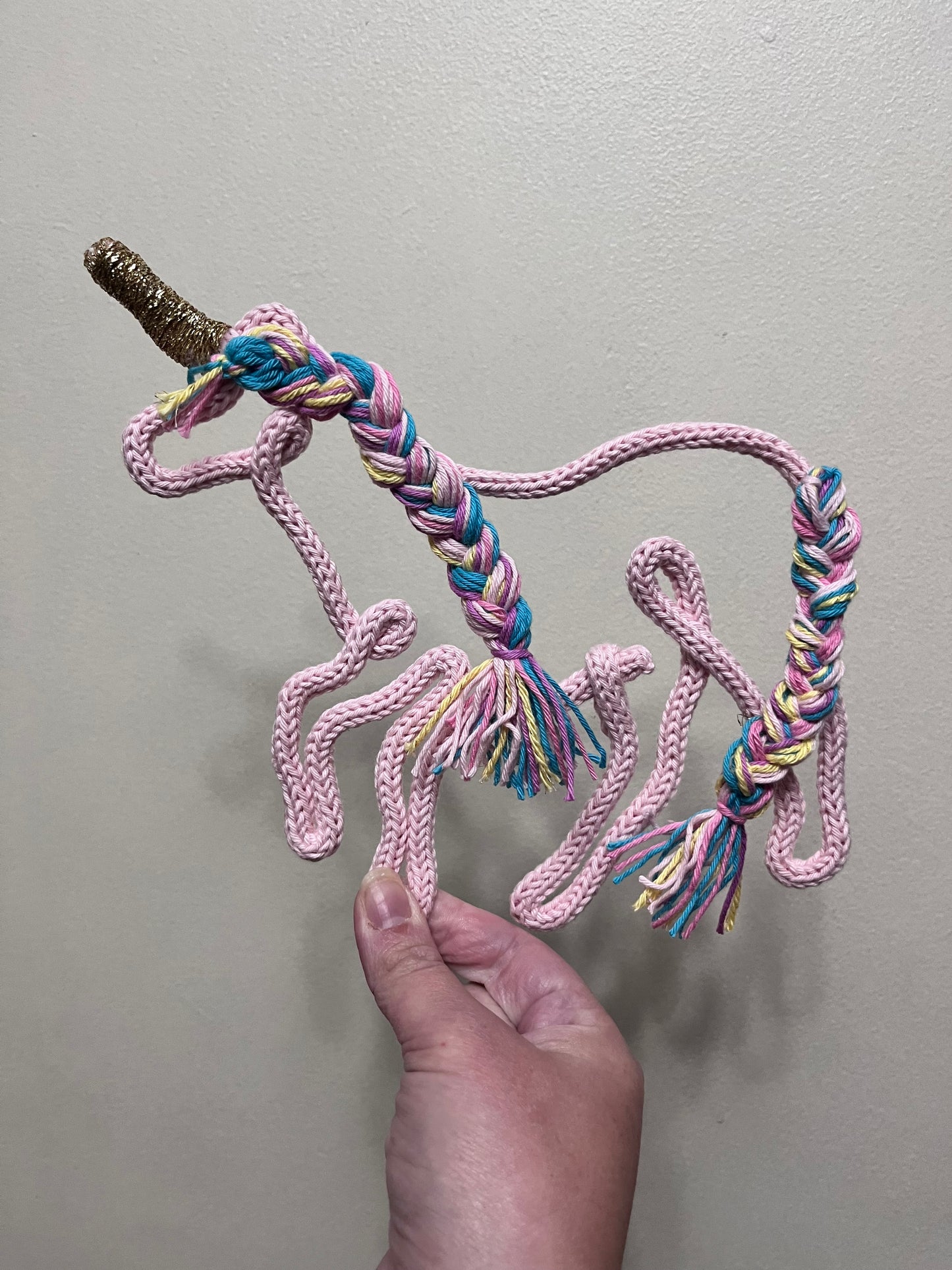 Handmade Unicorn Knitted Wire Decor for Nursery & Kid’s Rooms