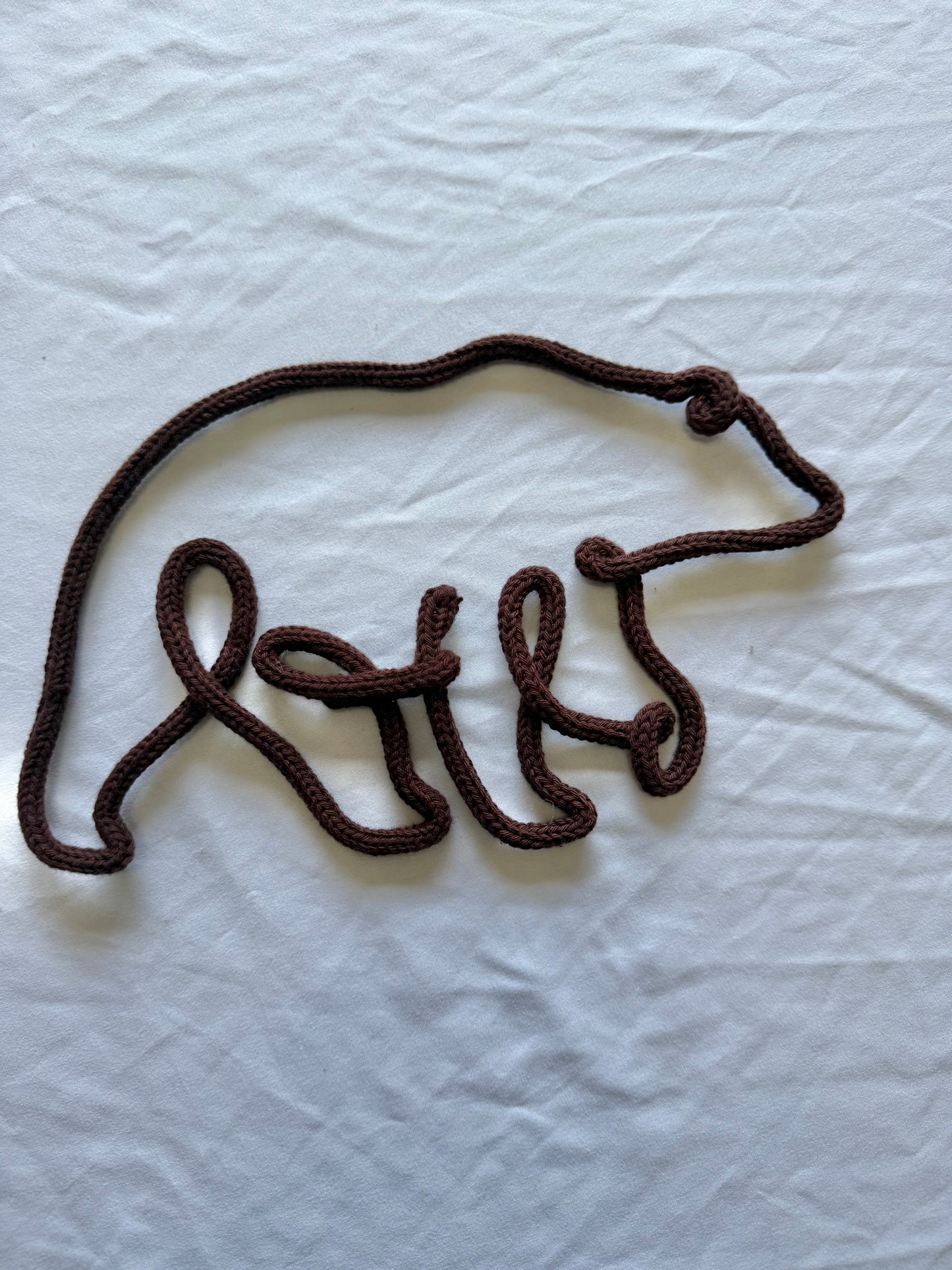 READY TO SHIP Handmade Knitted Wire Bear Wall Art - Safari and Woodland Nursery Decor