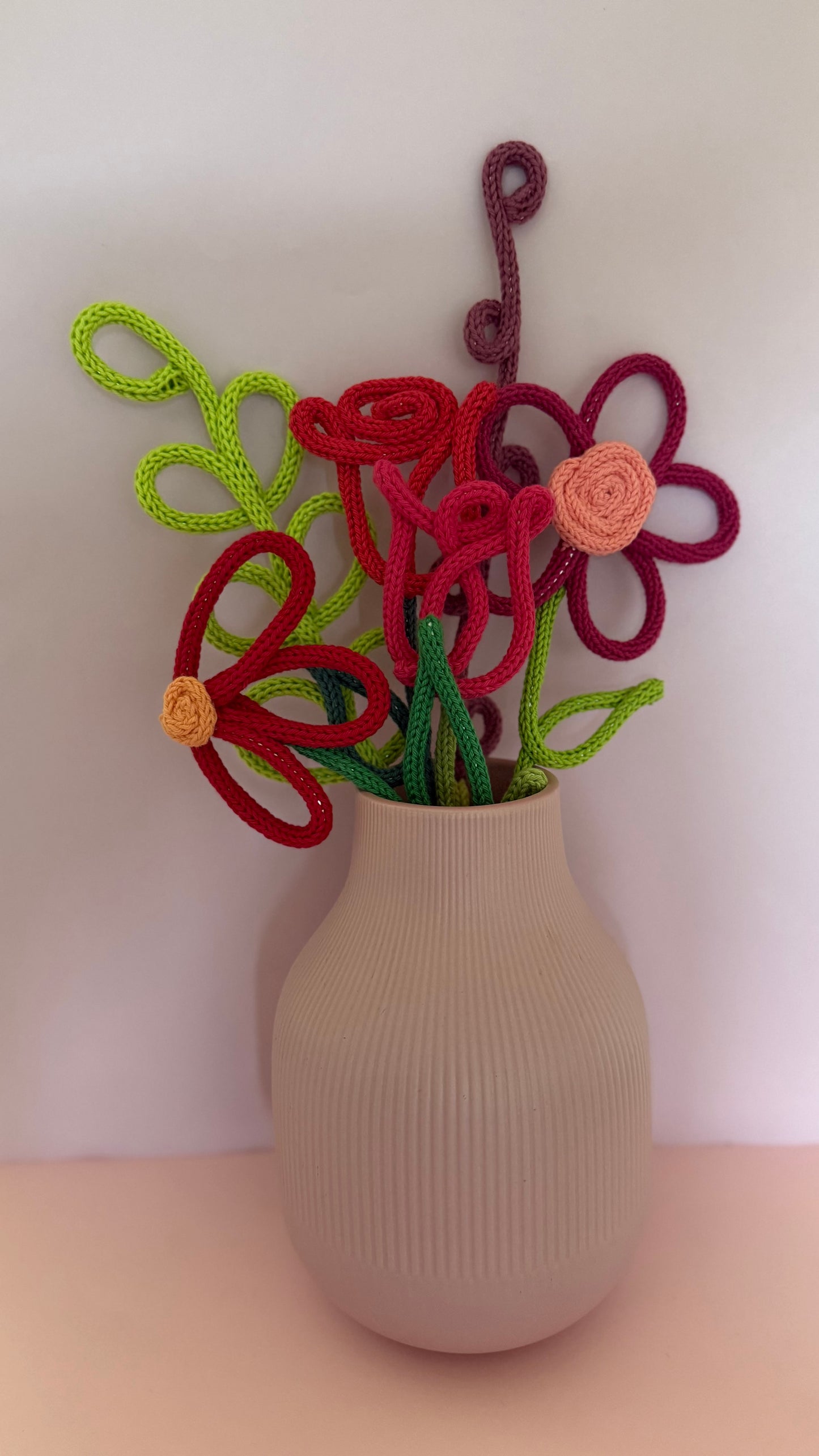 Handmade Wire-Knit Flowers - perfect for 2nd Anniversary Cotton Gift.