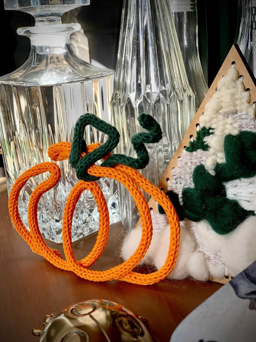 Handmade Pumpkin Knitted Wire Autumn Decor