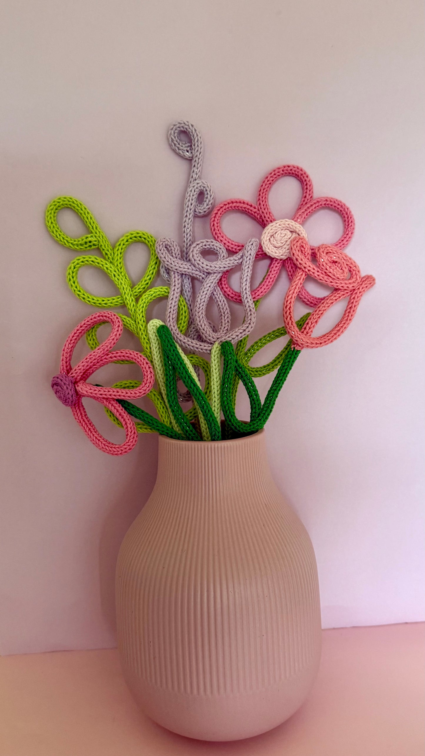 Handmade Wire-Knit Flowers - perfect for 2nd Anniversary Cotton Gift.