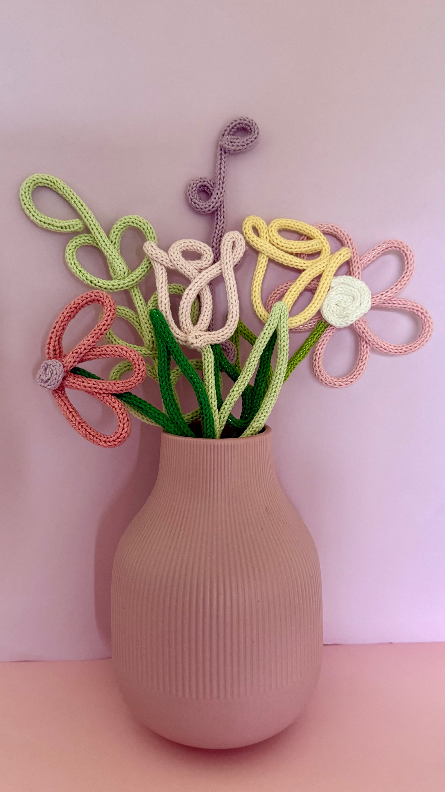 Handmade Wire-Knit Flowers - perfect for 2nd Anniversary Cotton Gift.