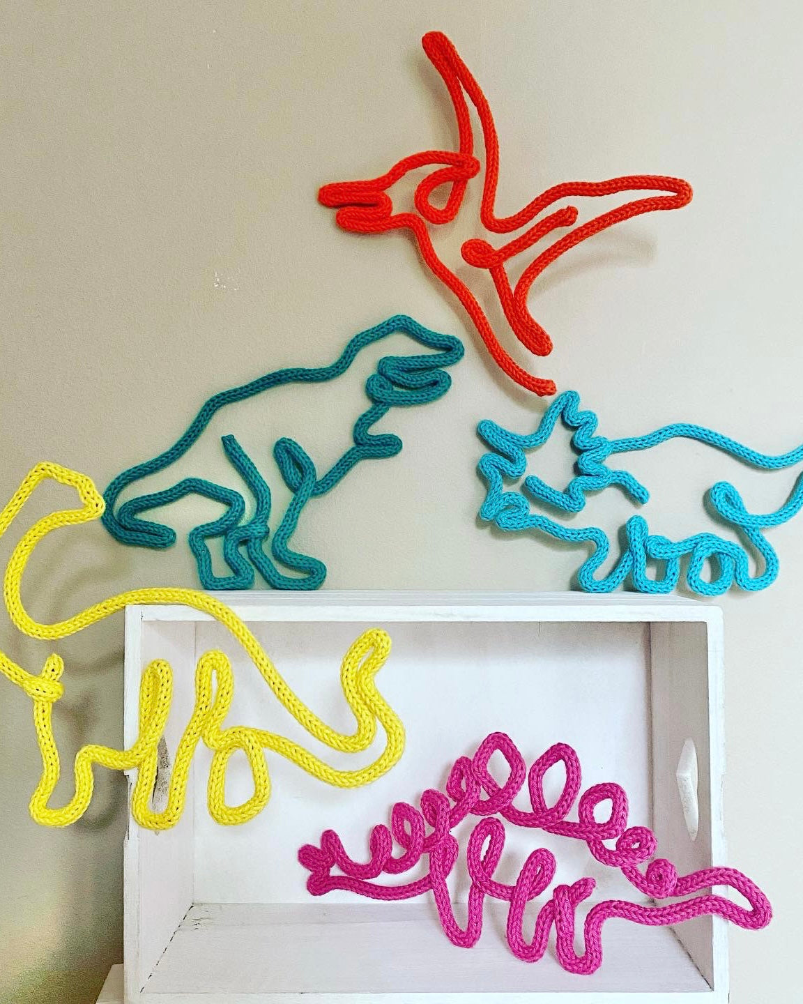 Handmade Pterodactyl Knitted Wire Wall Art -Dinosaur Theme Kid’s Decor