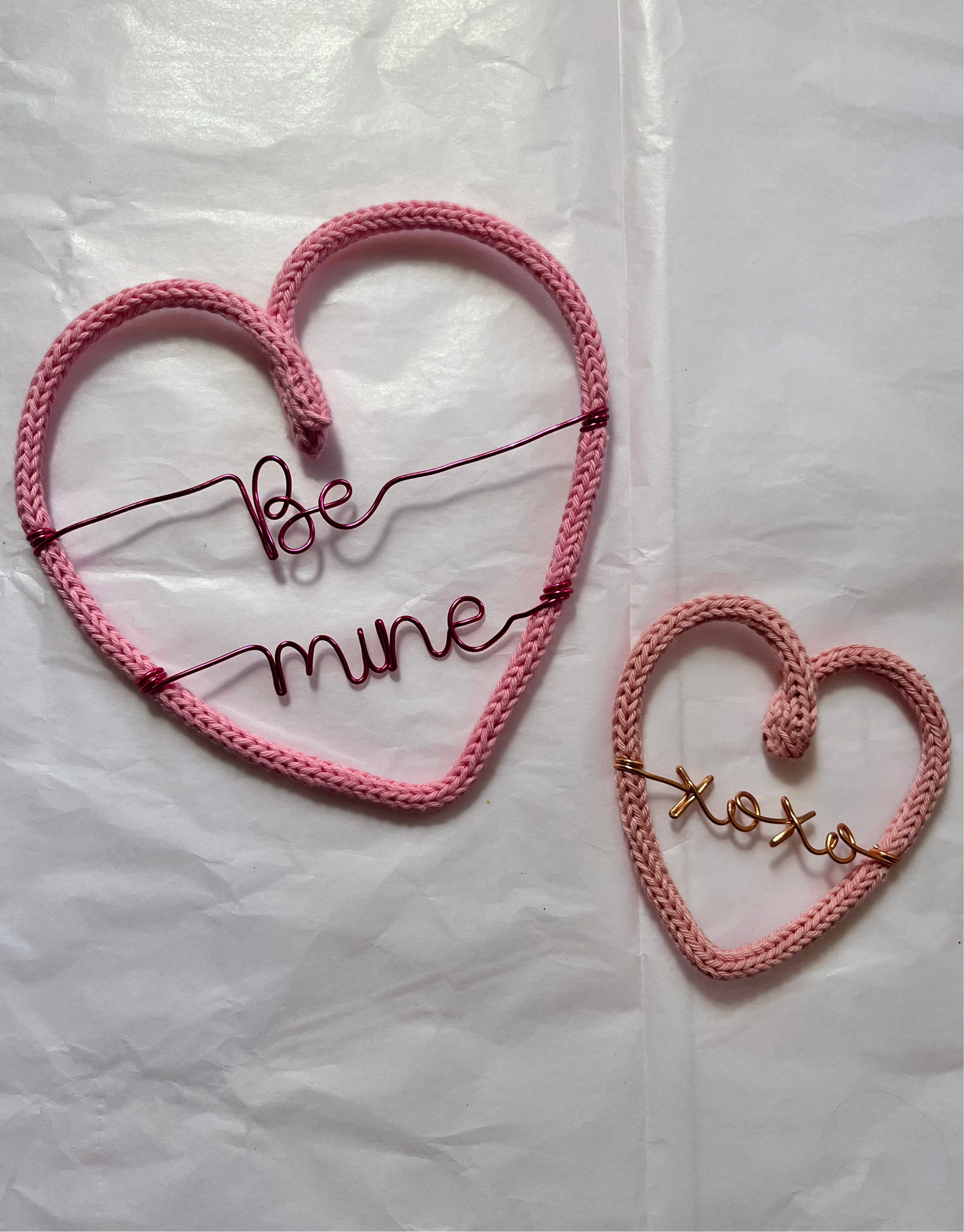 Handmade Personalised Heart Custom Knitted Wire Wall Art - Kids & Nursery Decor