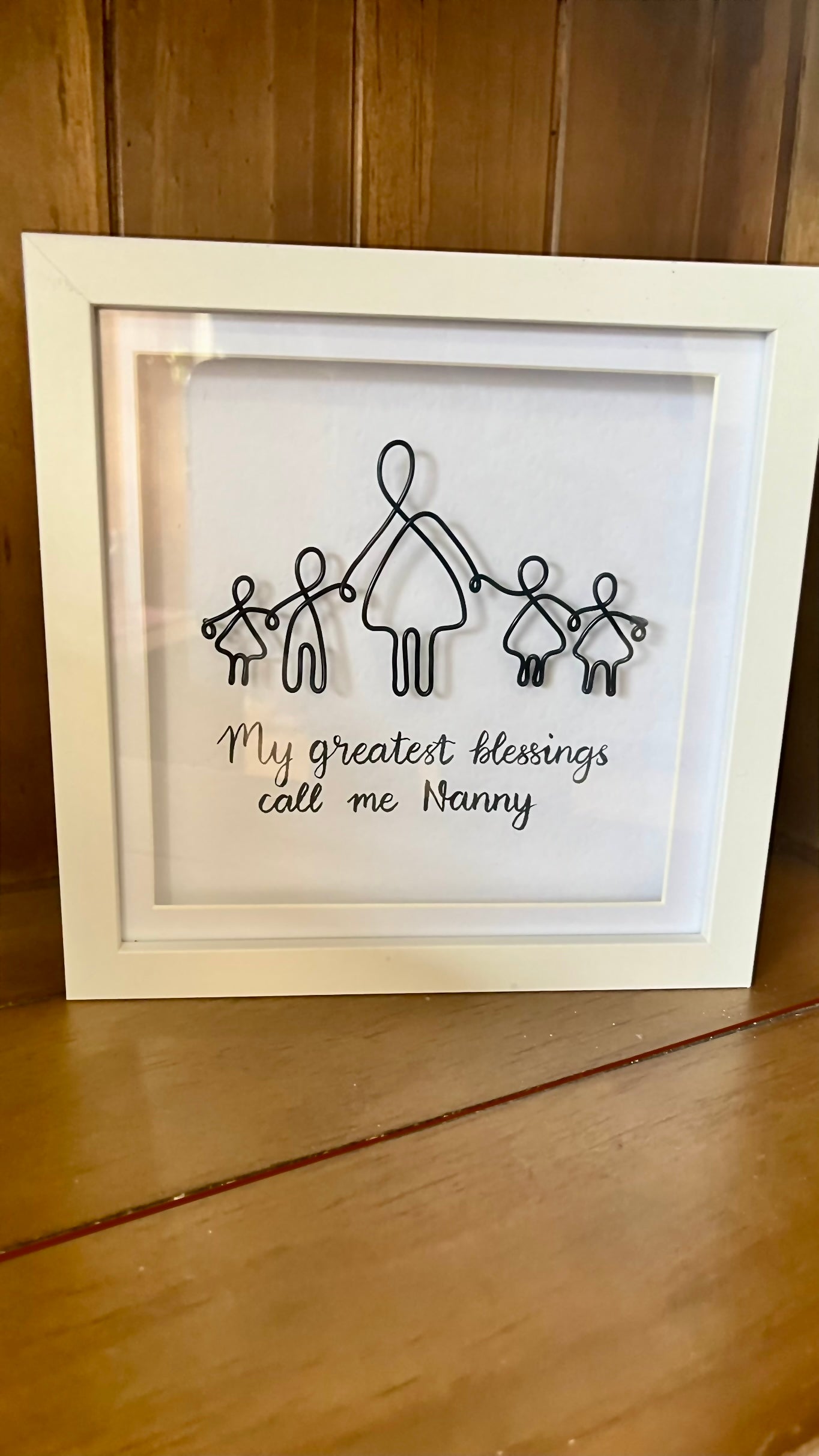 Personalised Wire Family Portrait - Shadow Box Frame Keepsake
