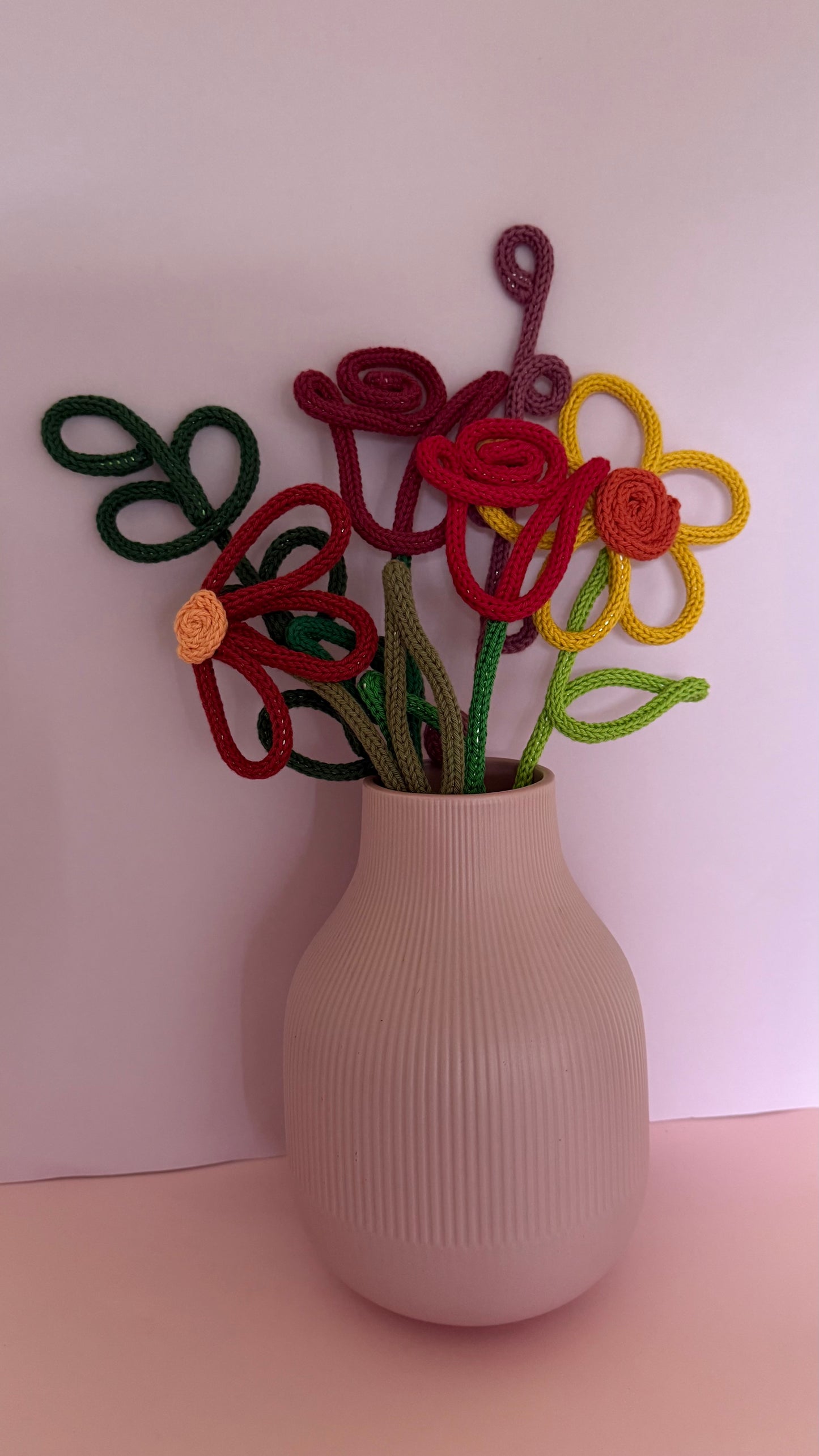 Handmade Wire-Knit Flowers - perfect for 2nd Anniversary Cotton Gift.