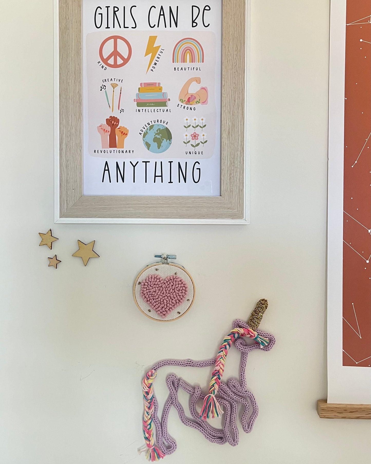 Handmade Unicorn Knitted Wire Decor for Nursery & Kid’s Rooms
