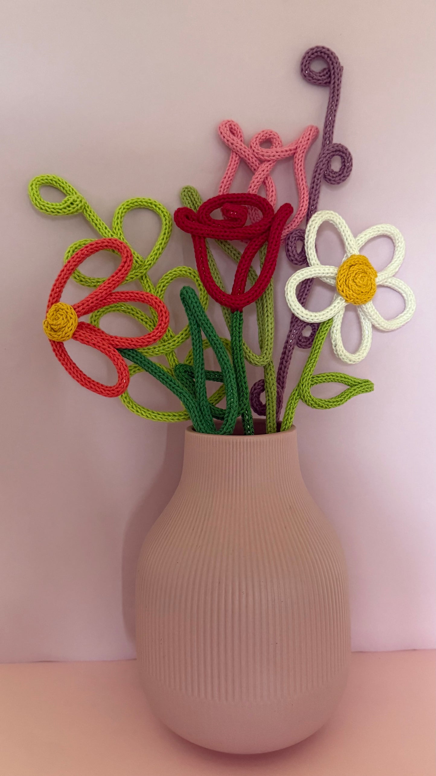 Handmade Wire-Knit Flowers - perfect for 2nd Anniversary Cotton Gift.
