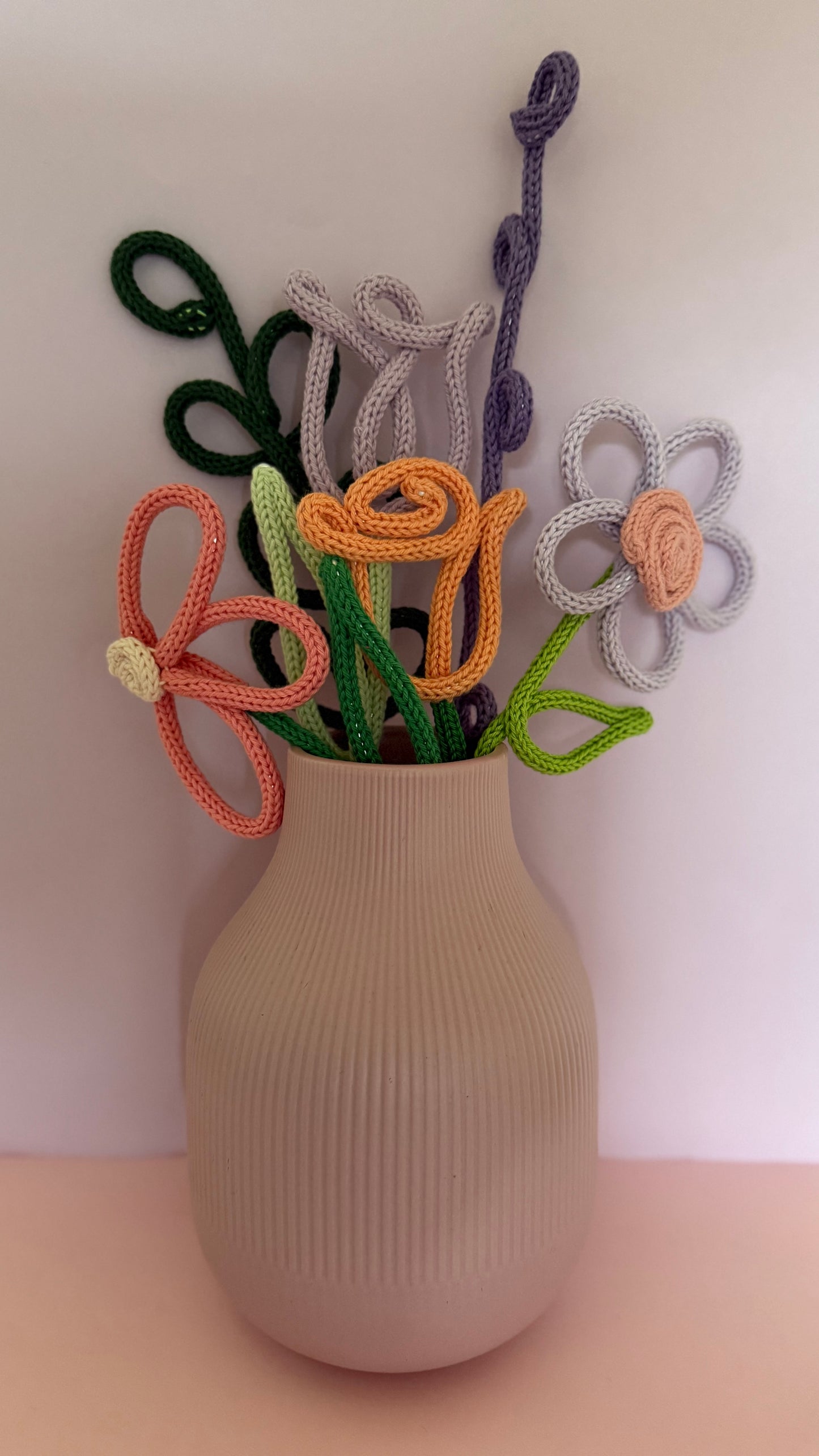 Handmade Wire-Knit Flowers - perfect for 2nd Anniversary Cotton Gift.