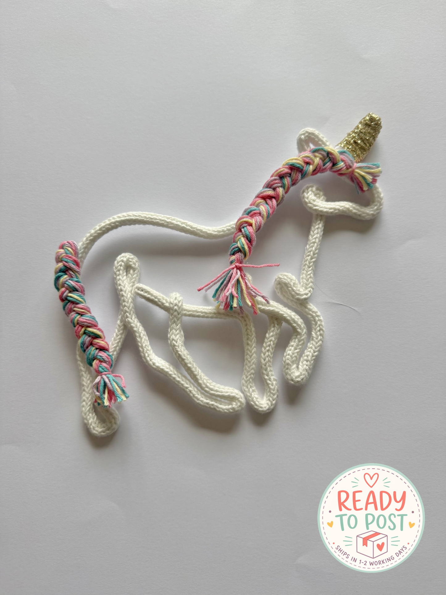 READY TO SHIP Handmade Unicorn Knitted Wire Decor for Nursery & Kid’s Rooms