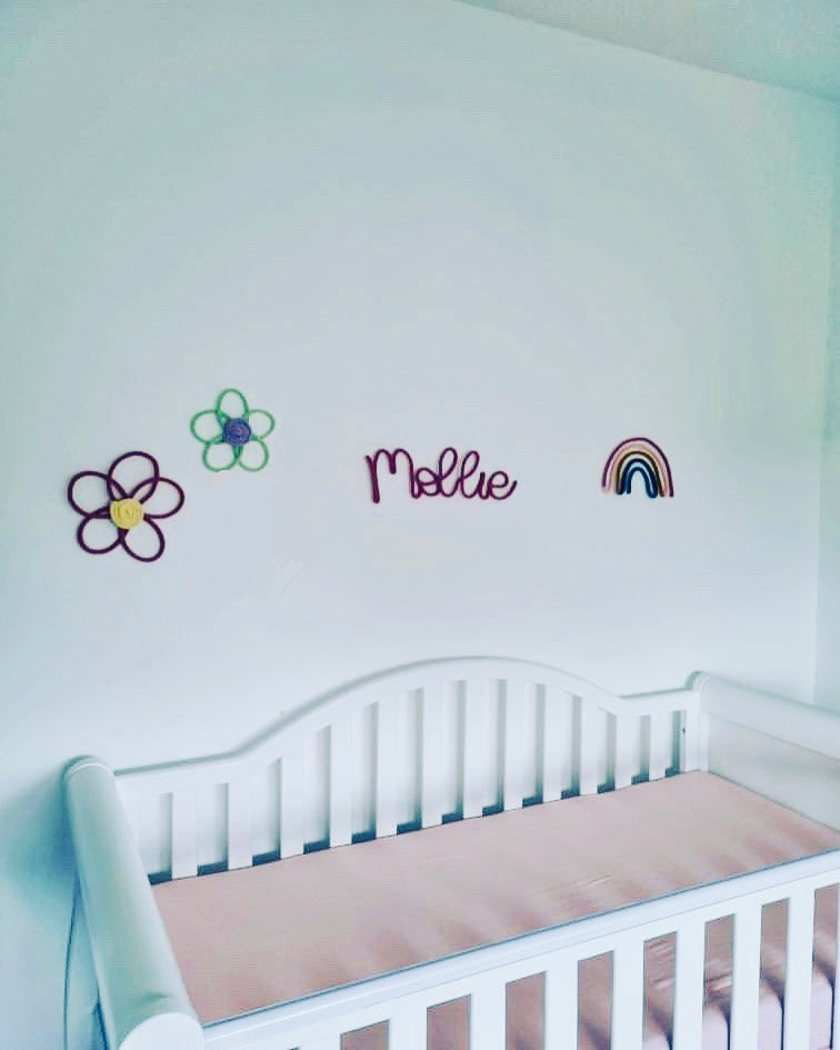 Handmade Flower Knitted Wire Wall Decor for Home & Kids Rooms