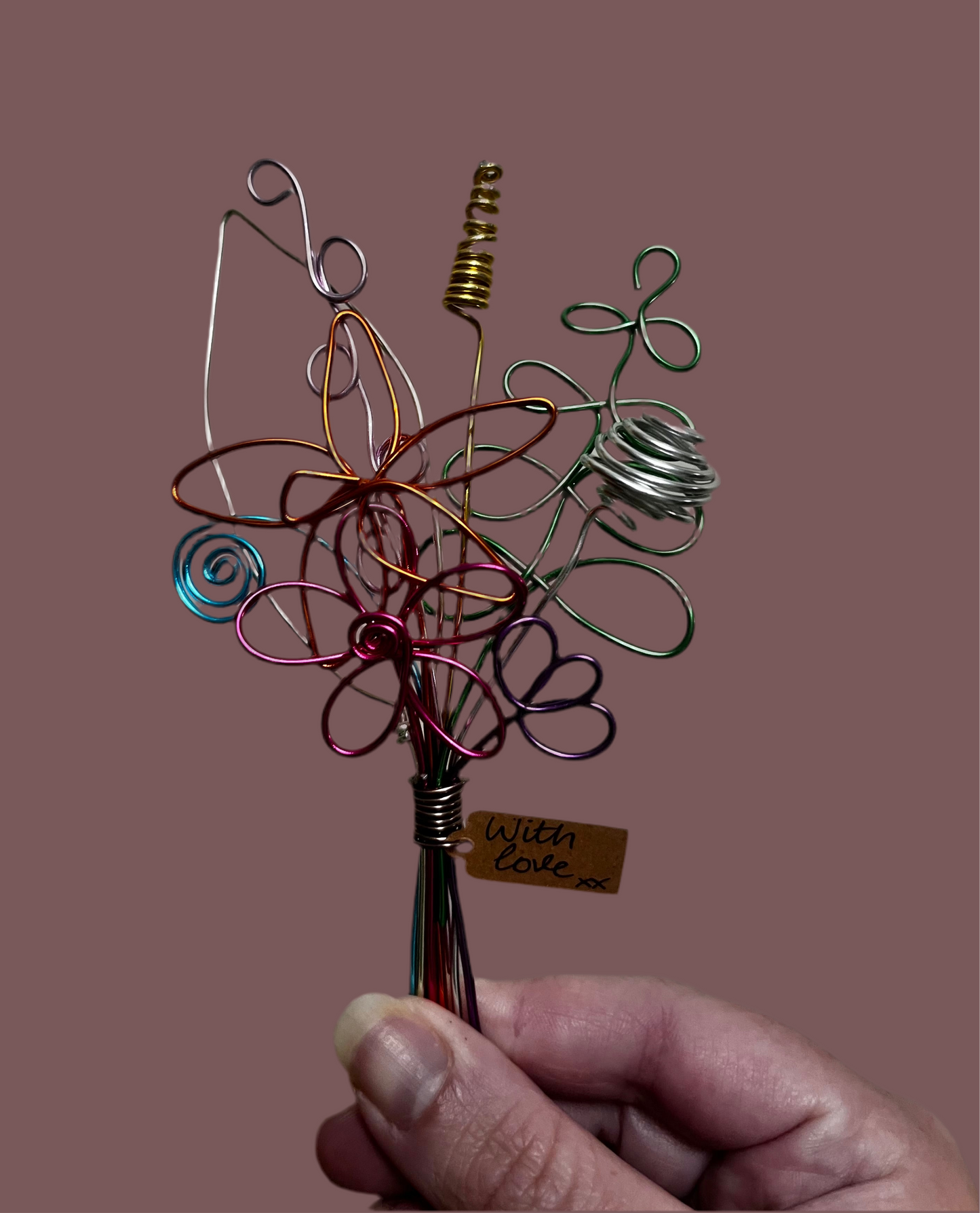 Personalised Mini Wire Flower Bouquet | Teacher Gift, Thank You Gift & Keepsake