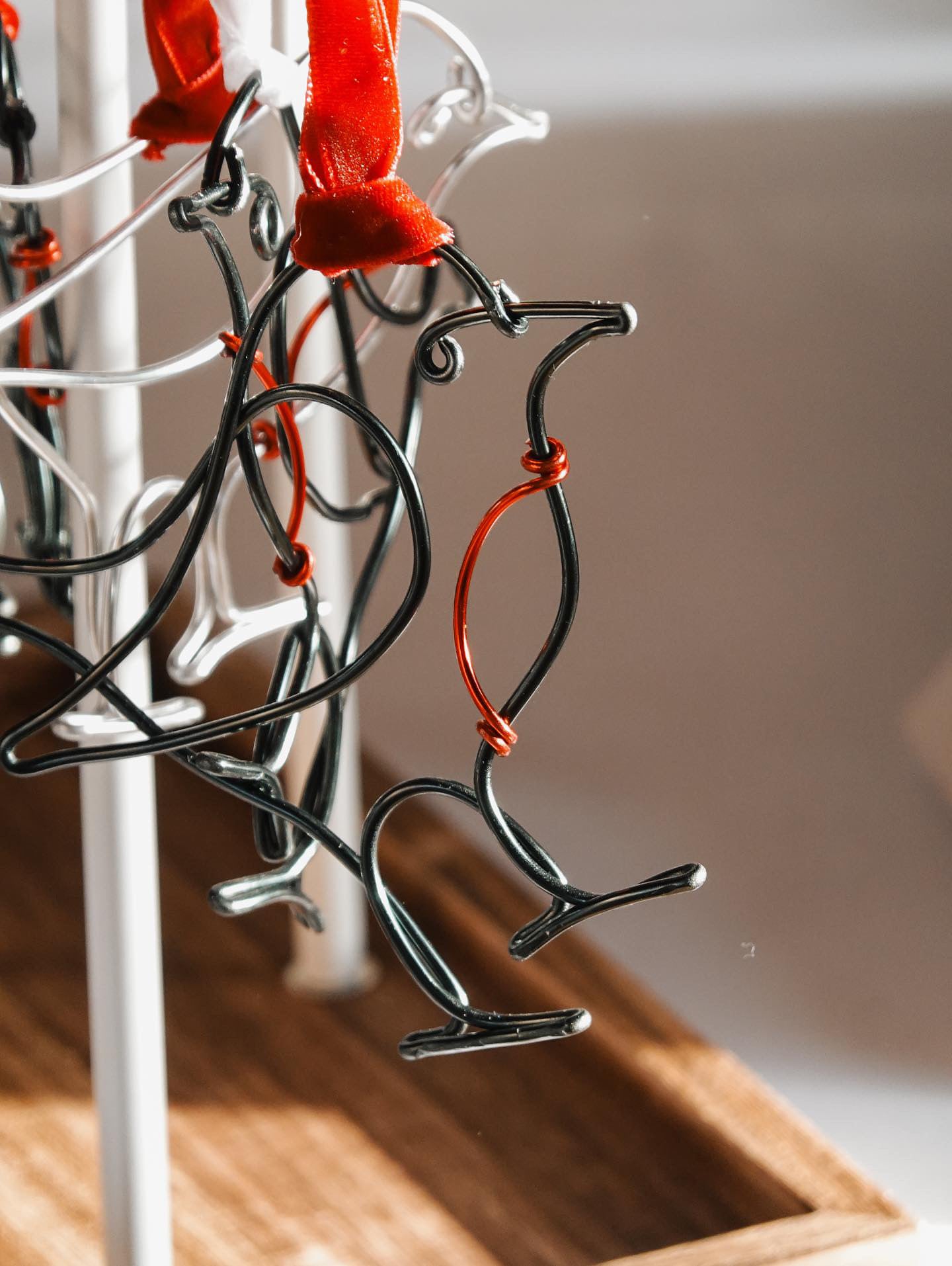 Handmade Wire Robin Christmas Hanging Decoration
