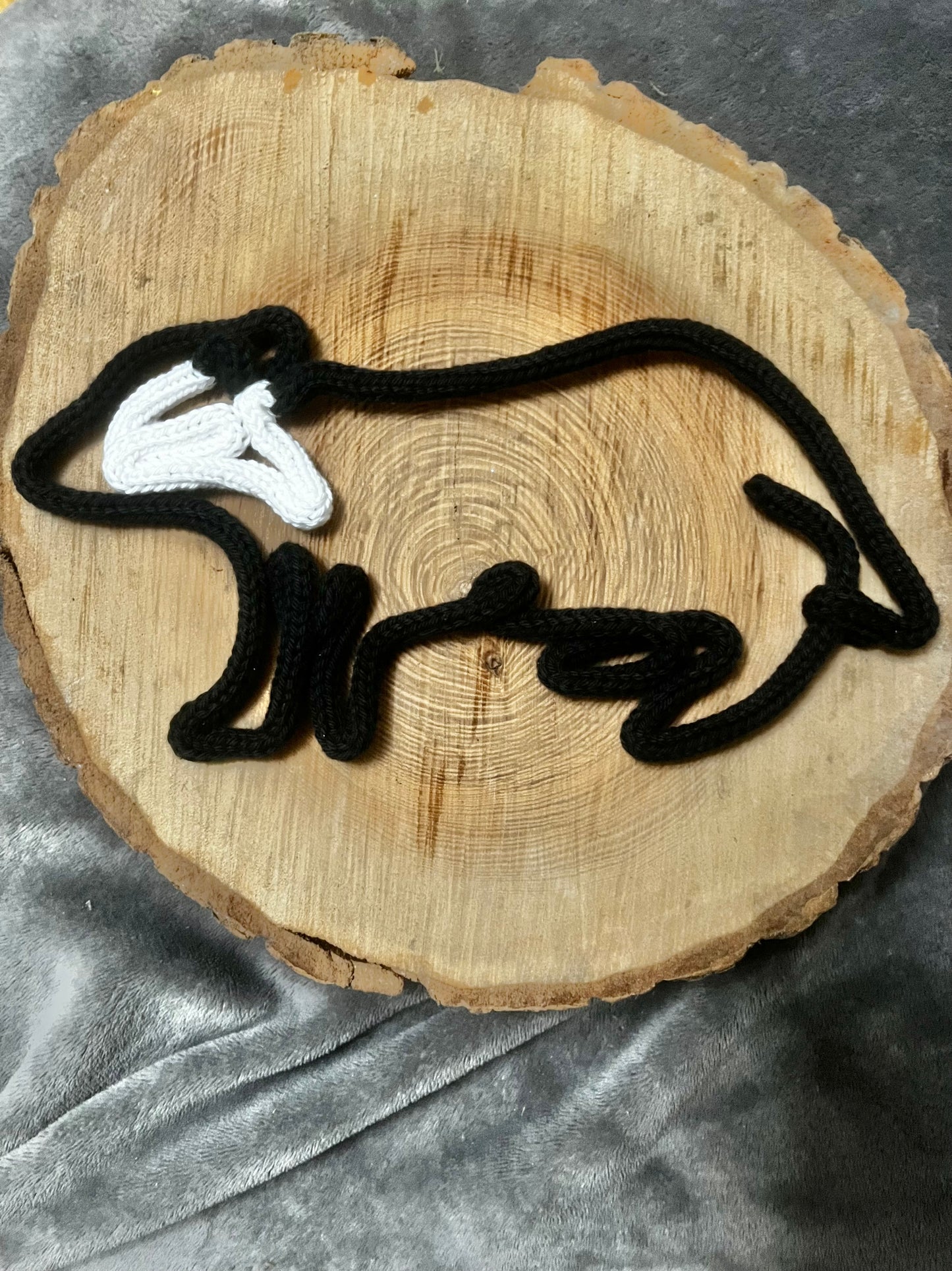 Handmade Badger Knitted Wire Wall Art - Decor for Woodland Theme Nursery