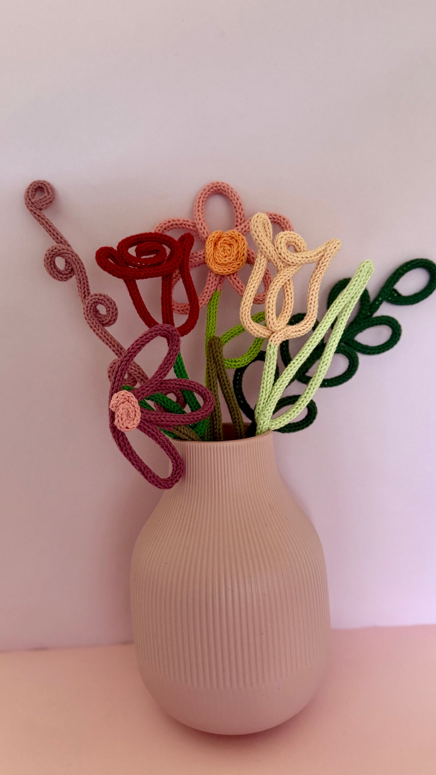 Handmade Wire-Knit Flowers - perfect for 2nd Anniversary Cotton Gift.