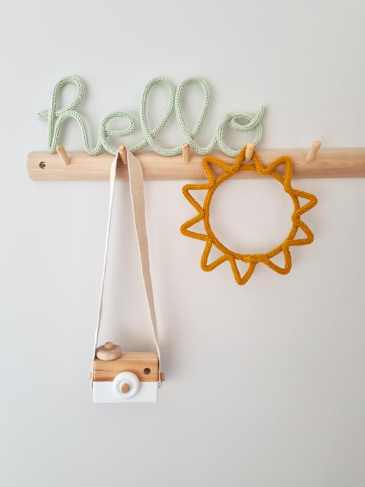 Handmade You Are My Sunshine -Knitted Wire Sun Nursery Decor