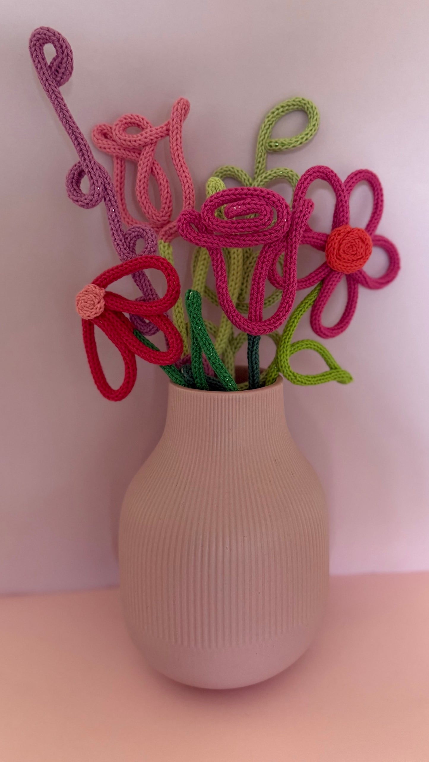 Handmade Wire-Knit Flowers - perfect for 2nd Anniversary Cotton Gift.