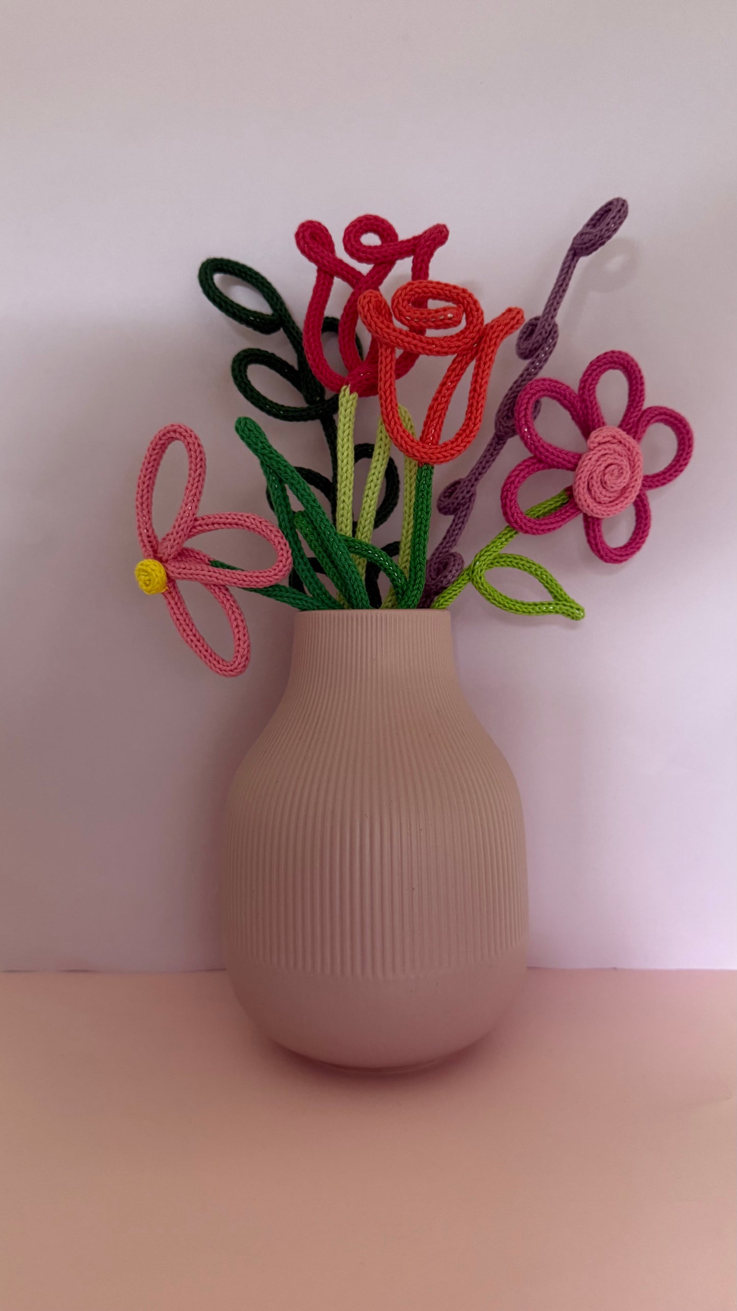 Handmade Wire-Knit Flowers - perfect for 2nd Anniversary Cotton Gift.