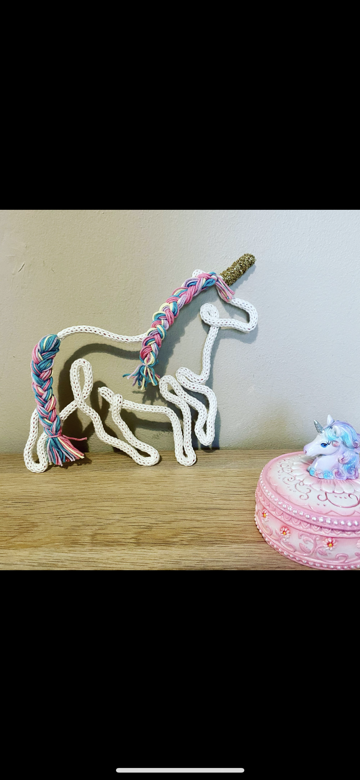 Handmade Unicorn Knitted Wire Decor for Nursery & Kid’s Rooms