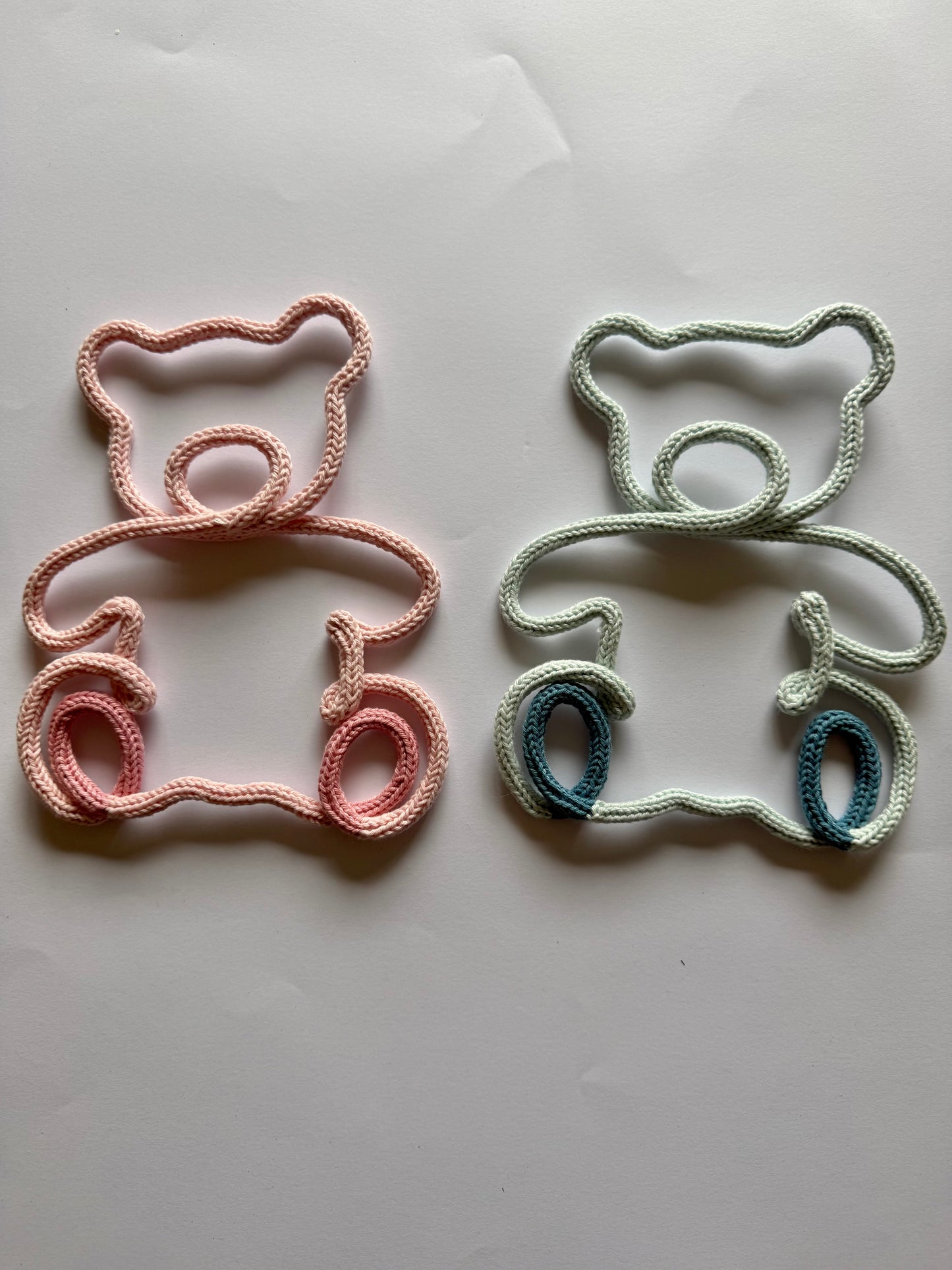 READY TO SHIP Knitted Wire Teddy Bear Wall Decor | Handmade Nursery & Children’s Room Decoration