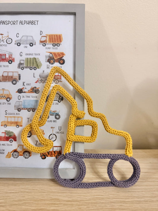 Knitted Wire Excavator Wall Decor | Custom Digger Nursery Art
