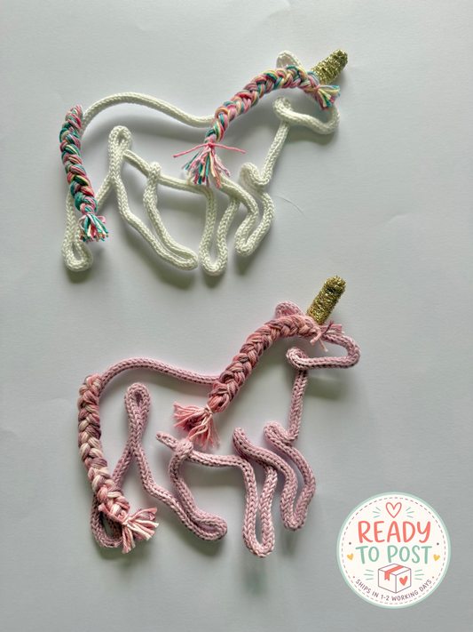 READY TO SHIP Handmade Unicorn Knitted Wire Decor for Nursery & Kid’s Rooms