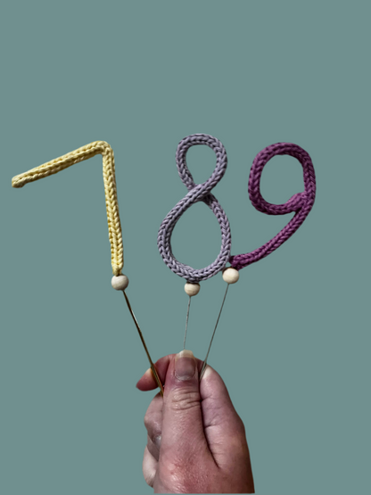 Handmade Knitted Wire Number Cake Topper - Unique Birthday Decor