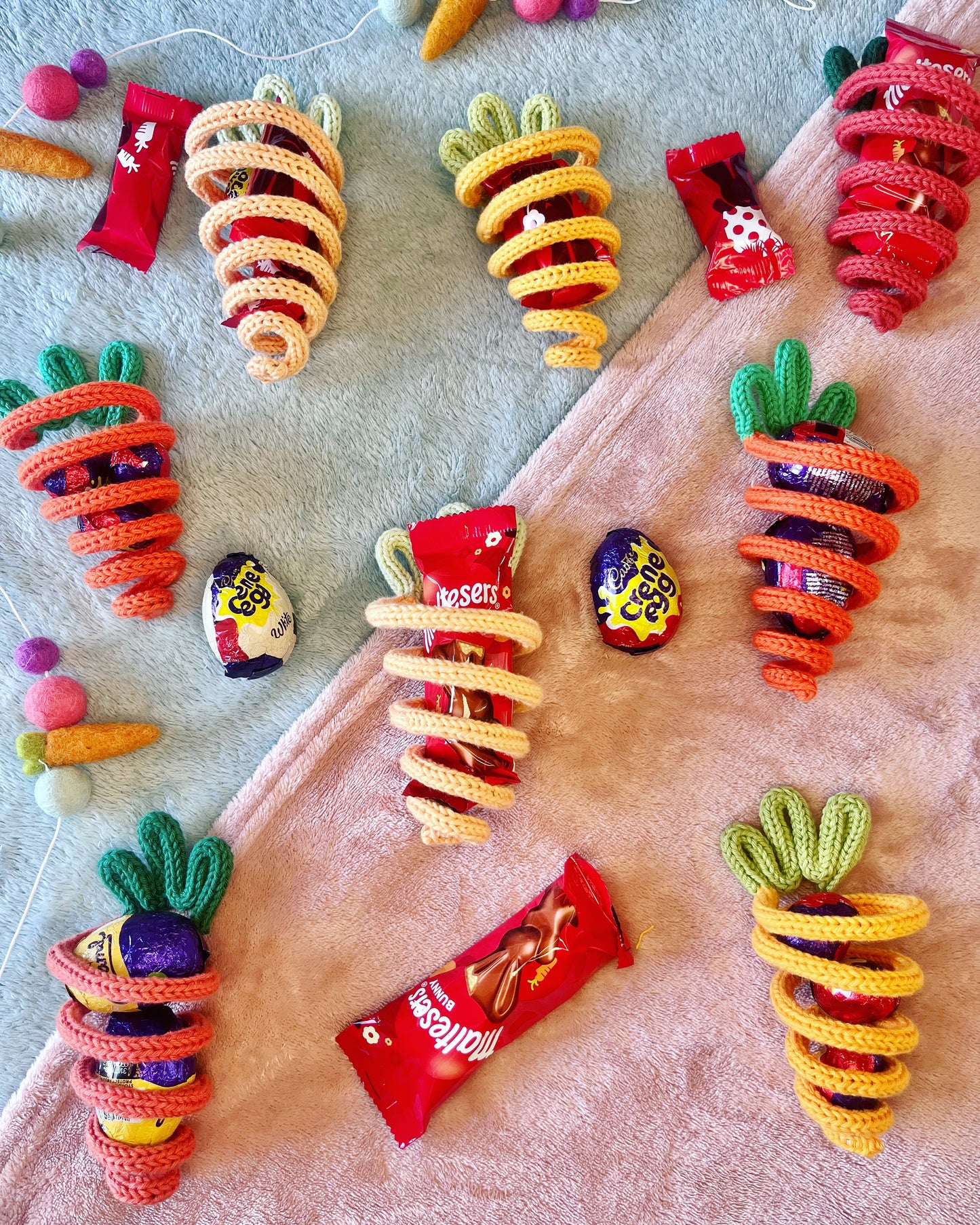 Handmade Knitted Wire Carrot – Easter Decoration & Creme Egg Holder