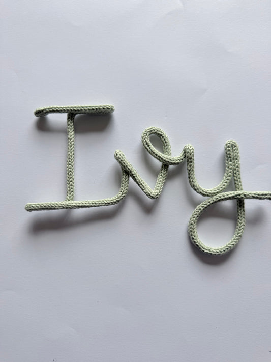 Ready to Ship IVY Knitted Wire Name Kids Room/ Nursery Wall Decor