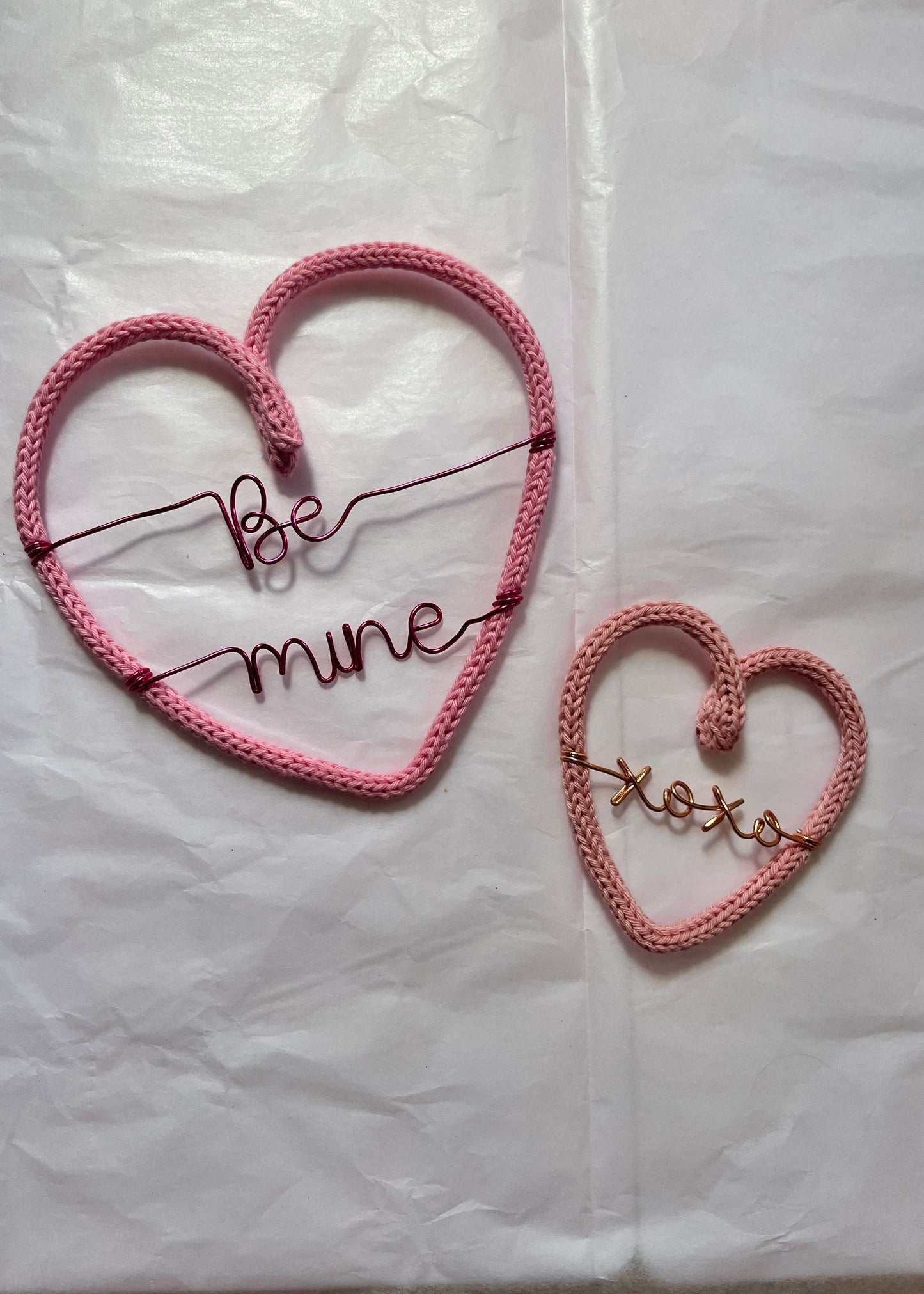 Handmade Personalised Heart Custom Knitted Wire Wall Art - Kids & Nursery Decor