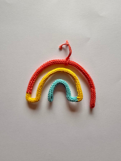 READY TO SHIP Handmade Rainbow Custom Knitted Wire Wall Art - Custom Nursery Decor