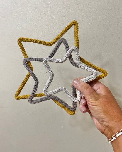 Handmade Personalised Knitted Wire Star Wall Art - kid & Nursery Decor