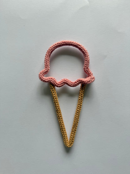 READY TO SHIP Handmade Ice Cream Custom Knitted Wire Art - Summer Theme Kid’s & Nursery Decor