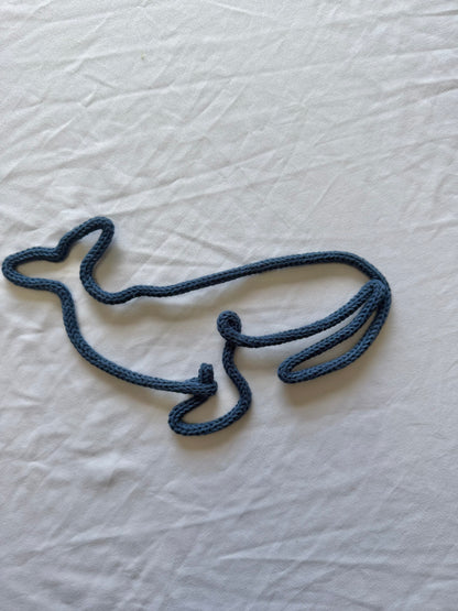 READY TO SHIP Knitted Wire Blue Whale | Nautical Nursery Decor | Handmade Ocean Wall Art