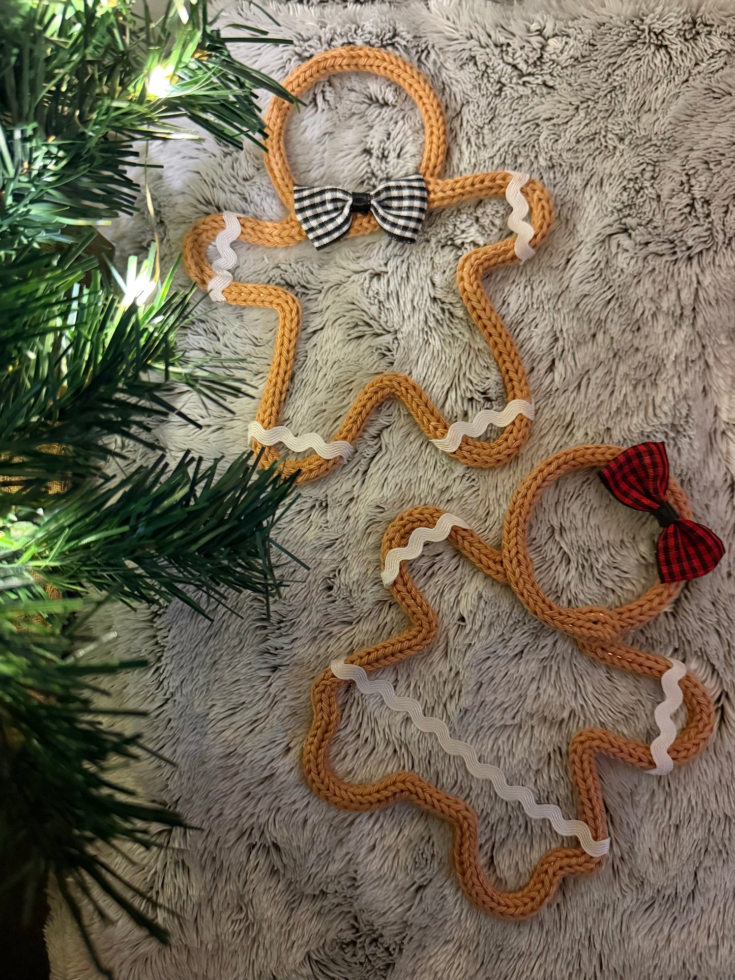 Knitted Wire Gingerbread Man – Handmade Christmas Decoration
