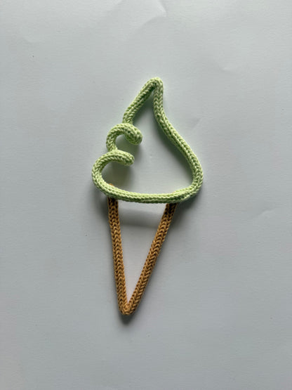 READY TO SHIP Handmade Ice Cream Custom Knitted Wire Art - Summer Theme Kid’s & Nursery Decor