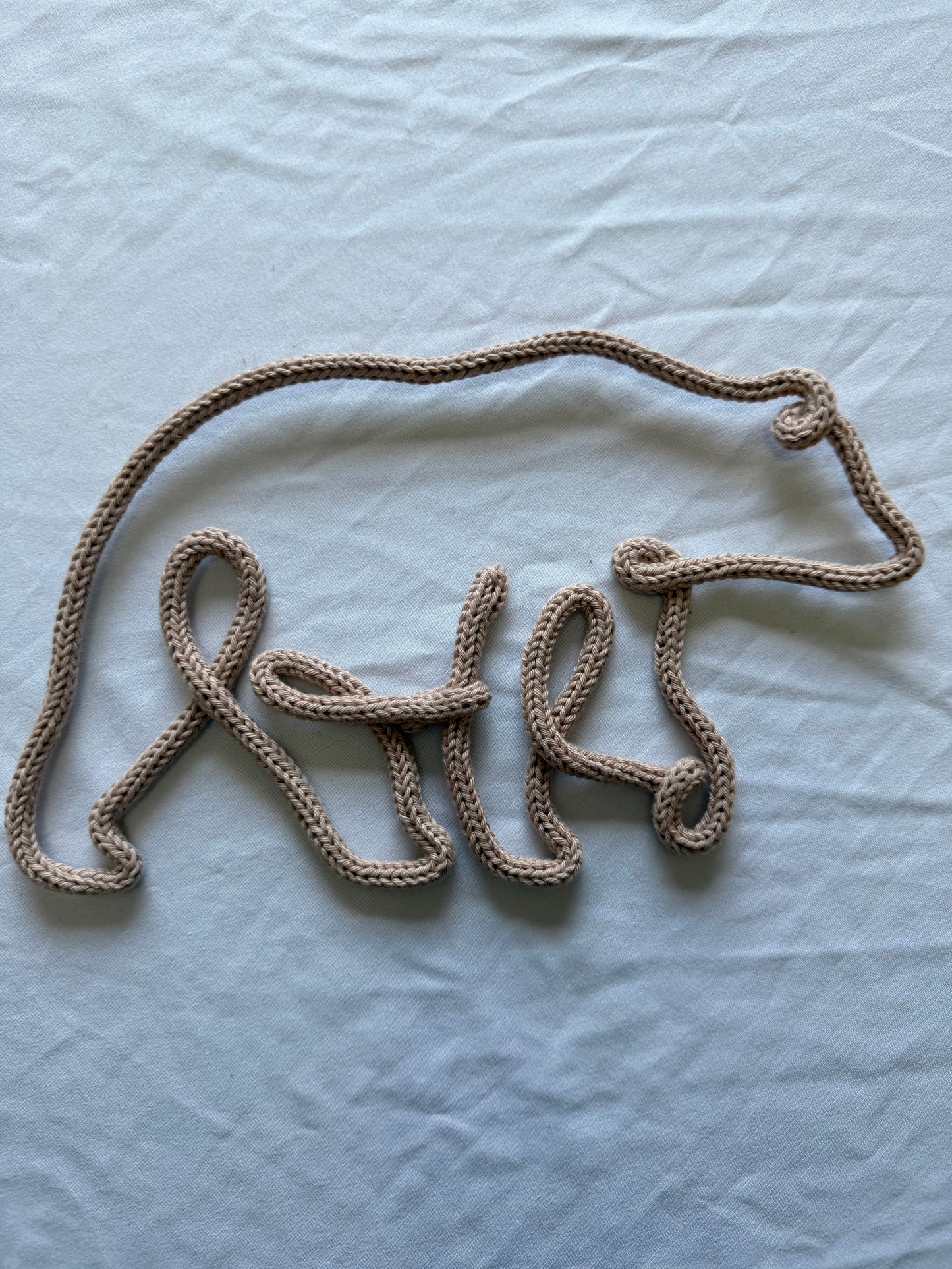 READY TO SHIP Handmade Knitted Wire Bear Wall Art - Safari and Woodland Nursery Decor