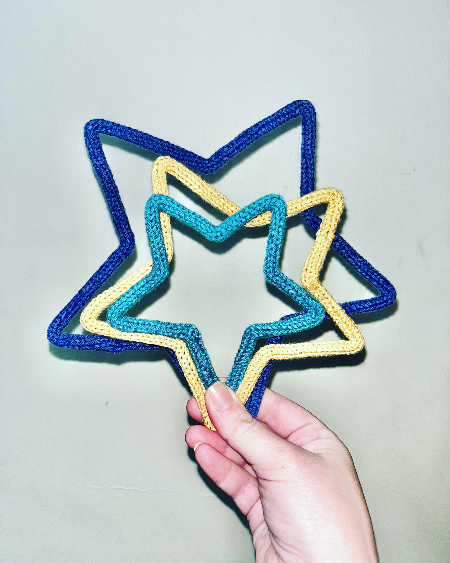 Handmade Personalised Knitted Wire Star Wall Art - kid & Nursery Decor