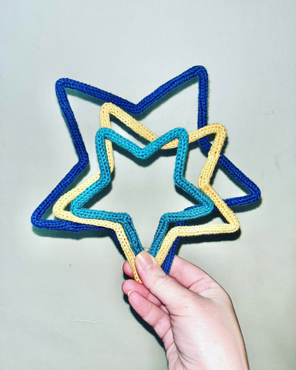 Handmade Personalised Knitted Wire Star Wall Art - kid & Nursery Decor