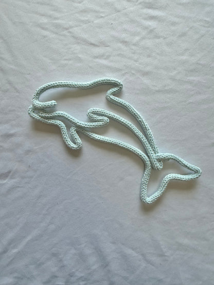 READY TO SHIP Knitted Wire Dolphins | Coastal Nursery Wall Art | Handmade Ocean Decor
