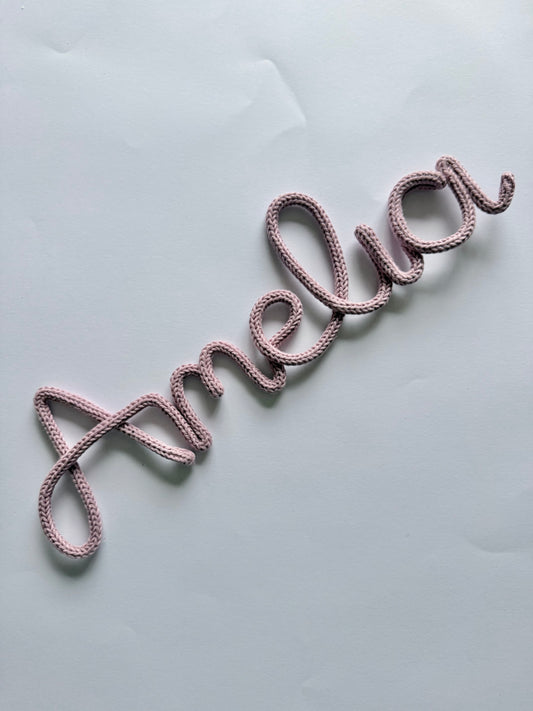 Ready to Ship AMELIA Knitted Wire Name Kids Room/ Nursery Wall Decor