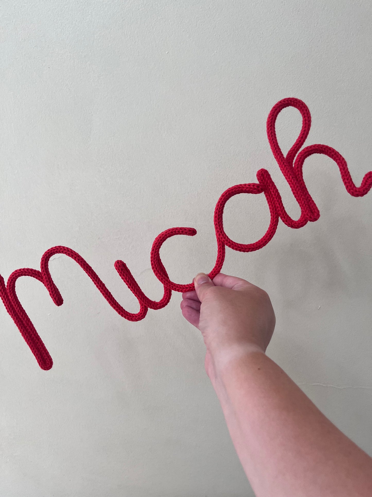 Personalised Knitted Wire Name Sign – Custom Wire Words for Nursery or Home Decor