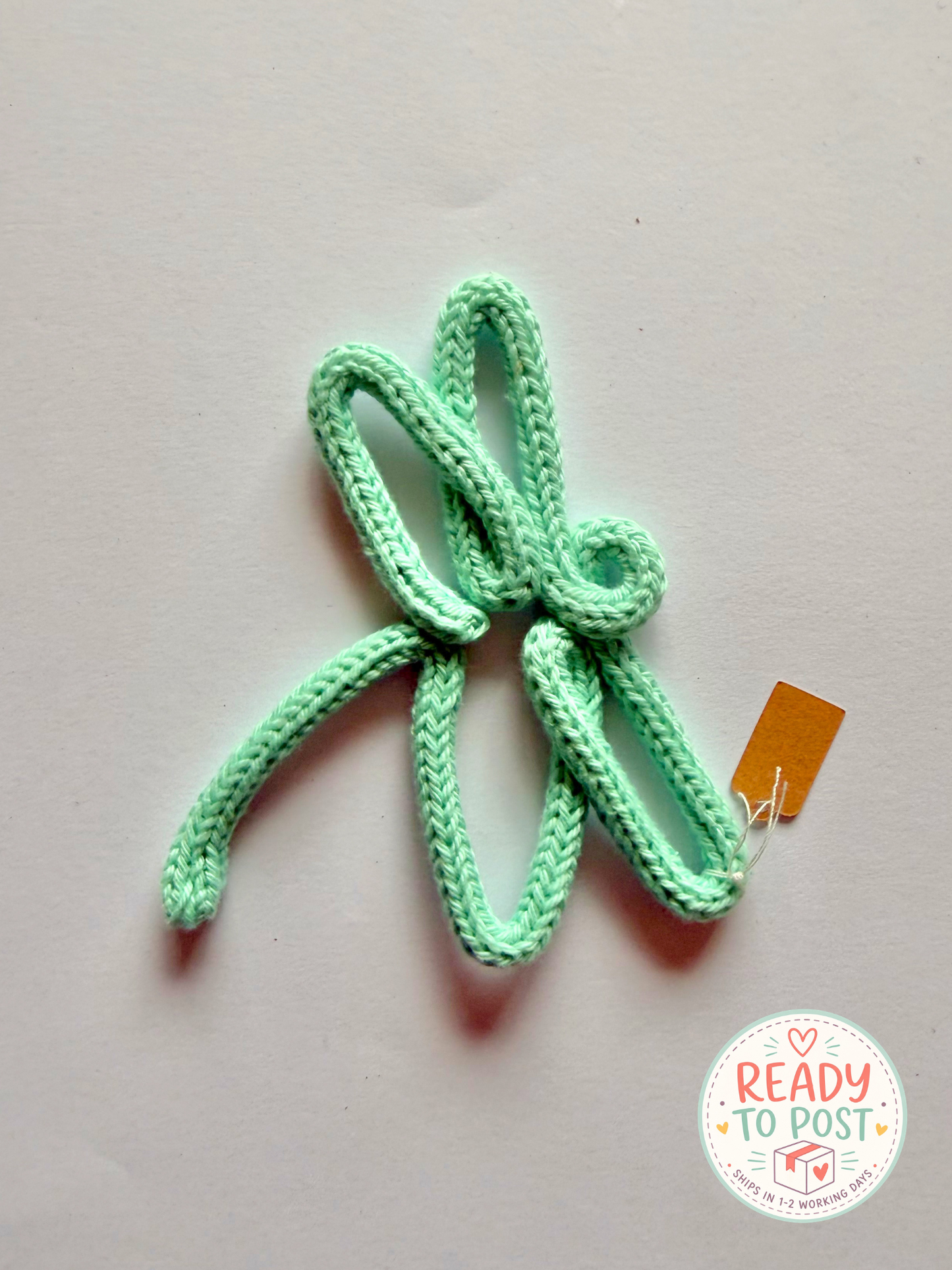 READY TO SHIP Handmade Dragonfly Knitted Wire Wall Decor - Nature Themed Wall Art