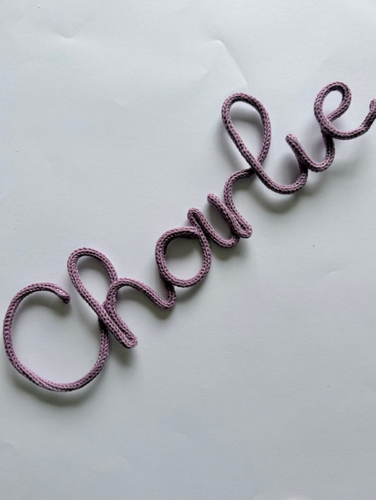 Ready to Ship CHARLIE Knitted Wire Name Kids Room/ Nursery Wall Decor