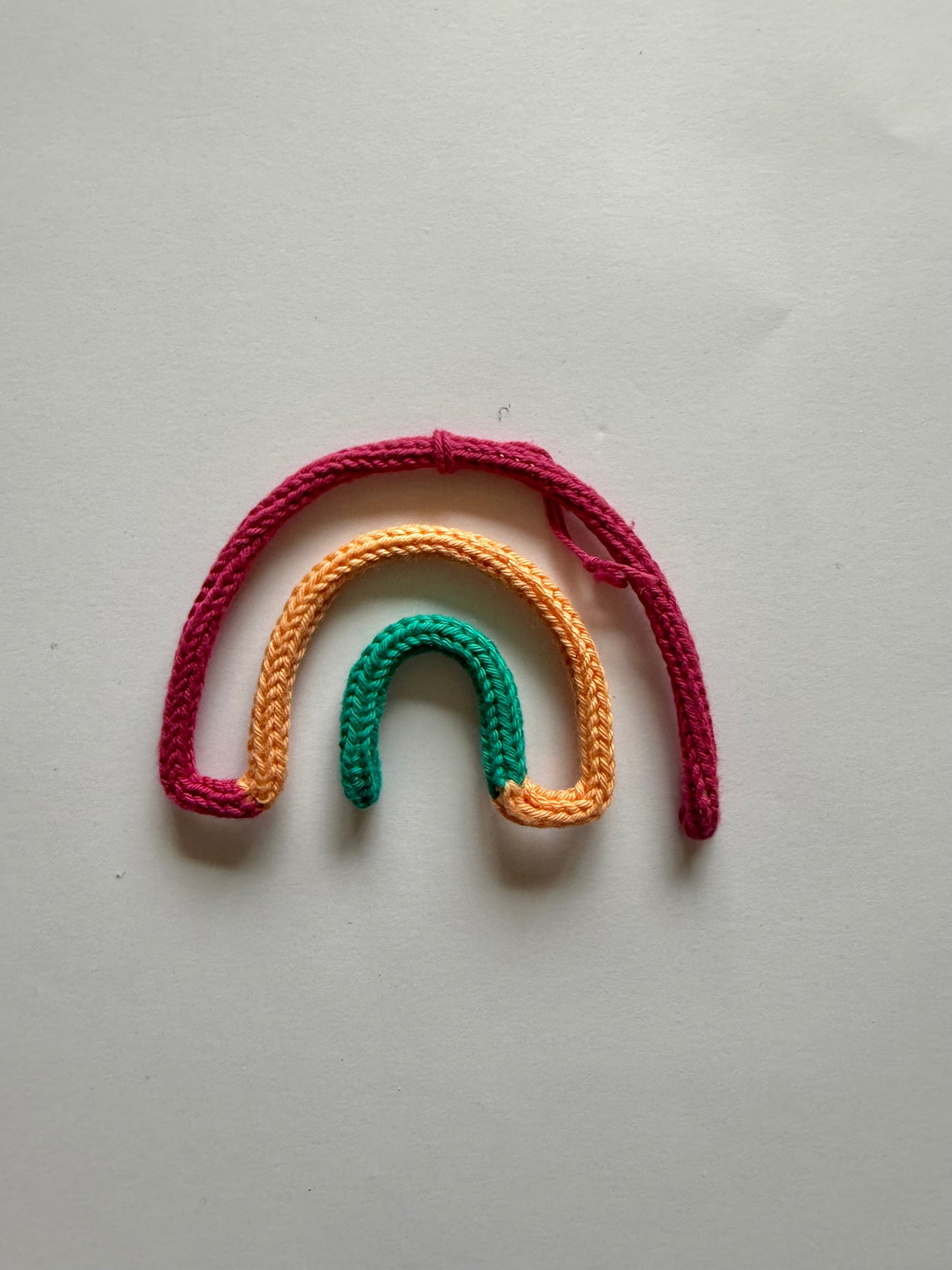 READY TO SHIP Handmade Rainbow Custom Knitted Wire Wall Art - Custom Nursery Decor