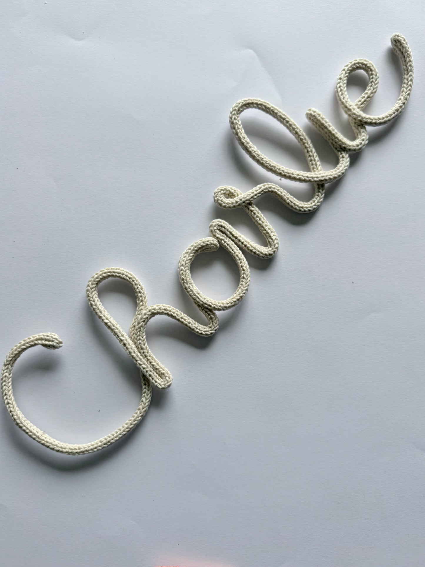 Ready to Ship CHARLIE Knitted Wire Name Kids Room/ Nursery Wall Decor