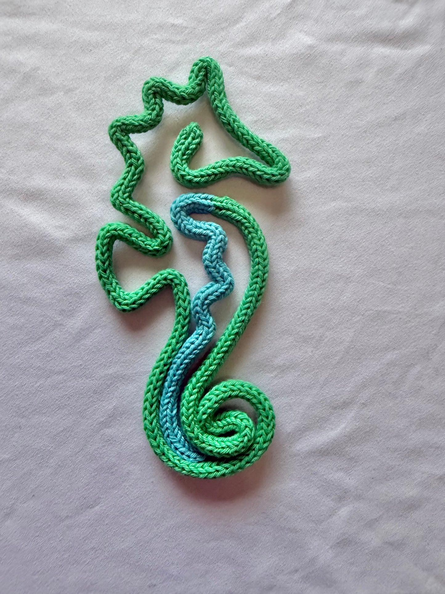 READY TO SHIP Knitted Wire seahorse | Beach Kids Room Decor | Under the Sea Wall Art
