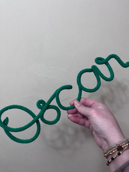 Personalised Knitted Wire Name Sign – Custom Wire Words for Nursery or Home Decor